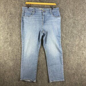 Levis 724 Jeans Womens 34 High Rise Straight Crop Cotton Stretch Pockets Light